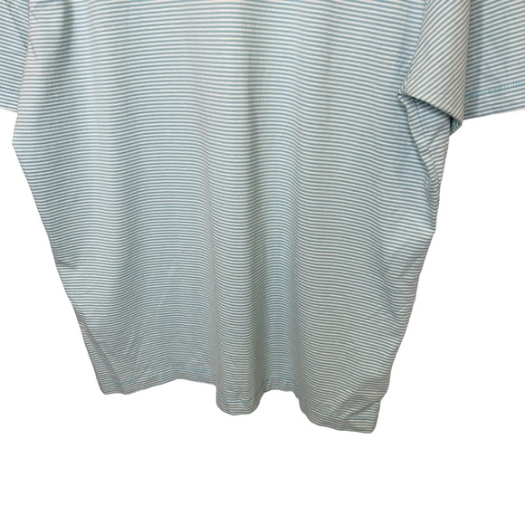 Tommy Bahama Relax Shirt Men Collared 1/4 Button Short Sleeve Striped Blue Large - Picture 10 of 14
